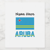 Étiquette Pour Bouteilles De Vin Aruba et Aruban Flag with Your Name (Étiquettes simples)