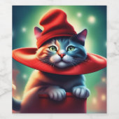 Étiquette Pour Bouteilles De Vin assistant cat (Étiquettes simples)