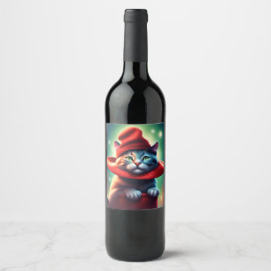 Étiquette Pour Bouteilles De Vin assistant cat