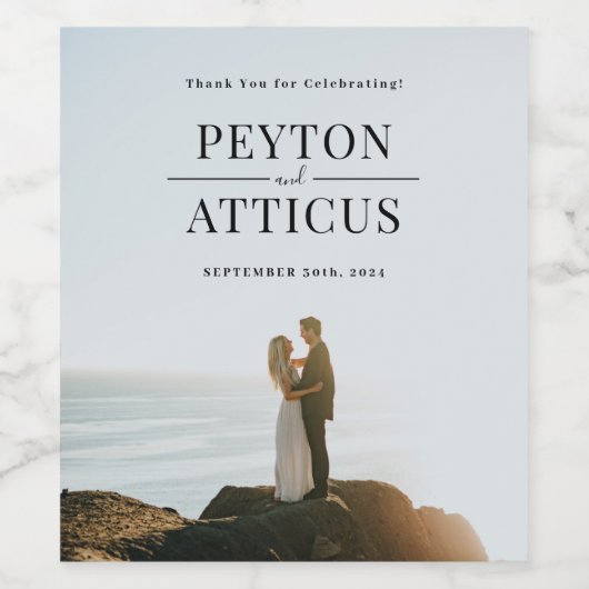 Étiquette Pour Bouteilles De Vin Atmosphère Elégant Couple's Names (Étiquettes simples)