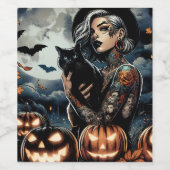 Étiquette Pour Bouteilles De Vin Attraper une chambre | Sorcière à thème Halloween (Étiquettes simples)