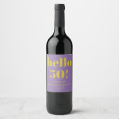Étiquette Pour Bouteilles De Vin Audacieuse Typographie violet jaune moderne Annive (Devant)