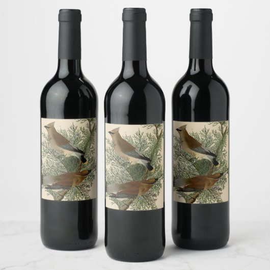 Étiquette Pour Bouteilles De Vin Audubon Cèdre cire oiseau (Bouteilles)