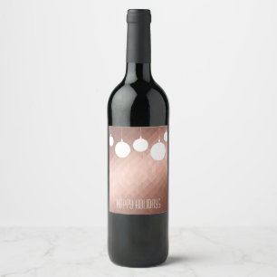 Étiquette Pour Bouteilles De Vin Aujourd'hui rose or de noël cadeau étiquette chic