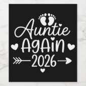 Étiquette Pour Bouteilles De Vin Auntie Again 2026 Pregnancy Announcement (Étiquettes simples)