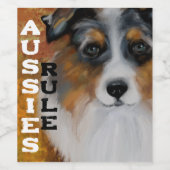 ÉTIQUETTE POUR BOUTEILLES DE VIN AUSTRALIAN SHEPHERD (Étiquettes simples)