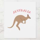Étiquette Pour Bouteilles De Vin Australie Kangaroo (Étiquettes simples)