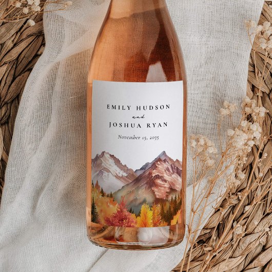 Étiquette Pour Bouteilles De Vin Automne Automne Mariage élégant