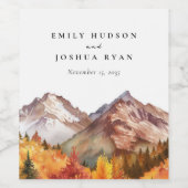 Étiquette Pour Bouteilles De Vin Automne Automne Mariage élégant (Étiquettes simples)