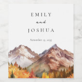 Étiquette Pour Bouteilles De Vin Automne Automne Mariage élégant (Étiquettes simples)