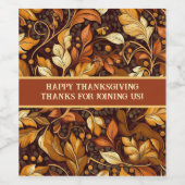 Étiquette Pour Bouteilles De Vin Automne doré (Étiquettes simples)