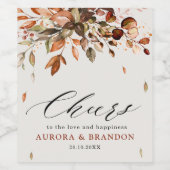 Étiquette Pour Bouteilles De Vin Automne Feuilles Russe Pays Boho Mariage (Étiquettes simples)