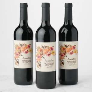 Étiquette Pour Bouteilles De Vin Automne Floral Swag
