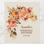 Étiquette Pour Bouteilles De Vin Automne Floral Swag (Étiquettes simples)