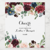 Étiquette Pour Bouteilles De Vin Automne Rustique Éblouissant Mariage Bourgogne (Étiquettes simples)