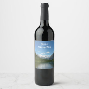 Étiquette Pour Bouteilles De Vin Avalanche Lake dans le parc national de Glacier