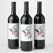 Étiquette Pour Bouteilles De Vin Avaler avec bambou et fleurs Classique (Bouteilles)