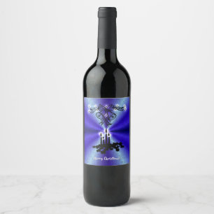 Étiquette Pour Bouteilles De Vin Avent, Artdeco de Noël sur Blue Green Rainbow