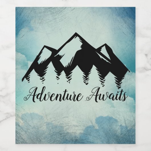 Étiquette Pour Bouteilles De Vin Aventure Attend (Étiquettes simples)