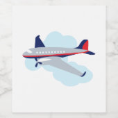 Étiquette Pour Bouteilles De Vin Avion volant (Étiquettes simples)