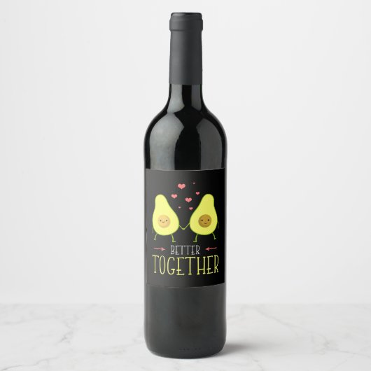 Étiquette Pour Bouteilles De Vin Avocado Mieux Ensemble (Devant)