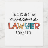 Étiquette Pour Bouteilles De Vin Avocat | Procureur | Awesome Avocat Drôle (Étiquettes simples)