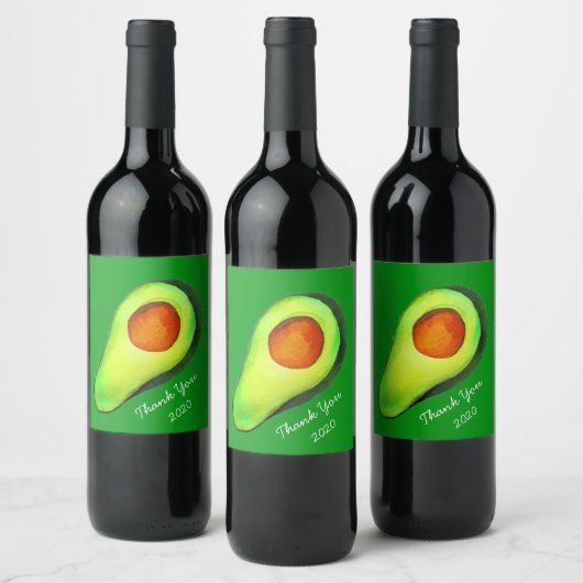 Étiquette Pour Bouteilles De Vin Avocat vert addict art mignon (Bouteilles)