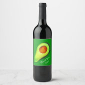 Étiquette Pour Bouteilles De Vin Avocat vert addict art mignon (Devant)