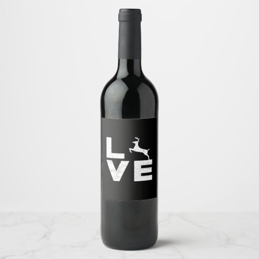 Étiquette Pour Bouteilles De Vin Awesome Deer Lover Trendy Aesthetic Design (Devant)