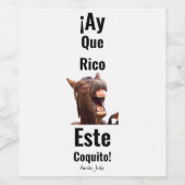 Étiquette Pour Bouteilles De Vin ¡Ay Que Rico Este Coquito ! (Étiquettes simples)