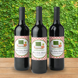 Étiquette Pour Bouteilles De Vin Baby-Shopping Kawaii : Thème Sushi et Rouleau de S
