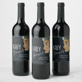 Étiquette Pour Bouteilles De Vin Baby shower bleu princesse (Bouteilles)