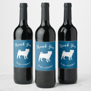 Étiquette Pour Bouteilles De Vin Baby shower carlin Silhouette Puppy