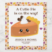 Étiquette Pour Bouteilles De Vin Baby shower d'automne Cutie Pie (Étiquettes simples)