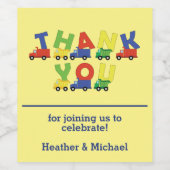 Étiquette Pour Bouteilles De Vin Baby shower de camions (Étiquettes simples)