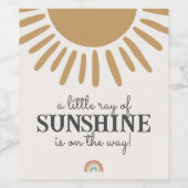 Étiquette Pour Bouteilles De Vin baby shower de soleil boho (Étiquettes simples)