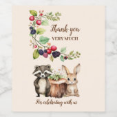 Étiquette Pour Bouteilles De Vin Baby shower des animaux forestiers (Étiquettes simples)