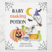 Étiquette Pour Bouteilles De Vin Baby shower d'Halloween pour bébé (Étiquettes simples)