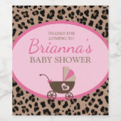 Étiquette Pour Bouteilles De Vin Baby shower léopard et rose (Étiquettes simples)