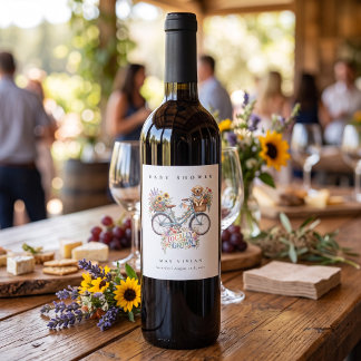 Étiquette Pour Bouteilles De Vin Baby-Shower Localement Cultivé & Aimé