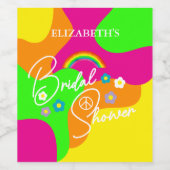 Étiquette Pour Bouteilles De Vin Baby Shower Rétro Funky (Étiquettes simples)