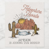 Étiquette Pour Bouteilles De Vin Baby shower Wild West Rodeo (Étiquettes simples)