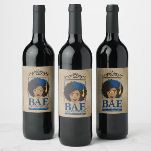 Étiquette Pour Bouteilles De Vin Baccalauréat noir et instruit (or)