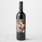 ÉTIQUETTE POUR BOUTEILLES DE VIN BACCHUS AUX RAISINS ET BLANC (Devant)