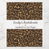 Étiquette Pour Bouteilles De Vin Bachelorette Bride Boujee Empreinte de léopard bra (Étiquettes simples)