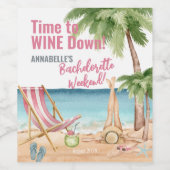 Étiquette Pour Bouteilles De Vin Bachelorette de Cute Beach (Étiquettes simples)