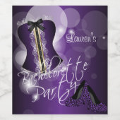 Étiquette Pour Bouteilles De Vin Bachelorette de lingerie glamour | Violet (Étiquettes simples)