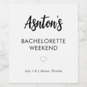 Étiquette Pour Bouteilles De Vin Bachelorette moderne (Étiquettes simples)