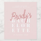 Étiquette Pour Bouteilles De Vin Bachelorette Party - Brody (Étiquettes simples)