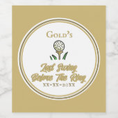 Étiquette Pour Bouteilles De Vin Bachelorette Party, Fête des mariées Or blanc (Étiquettes simples)